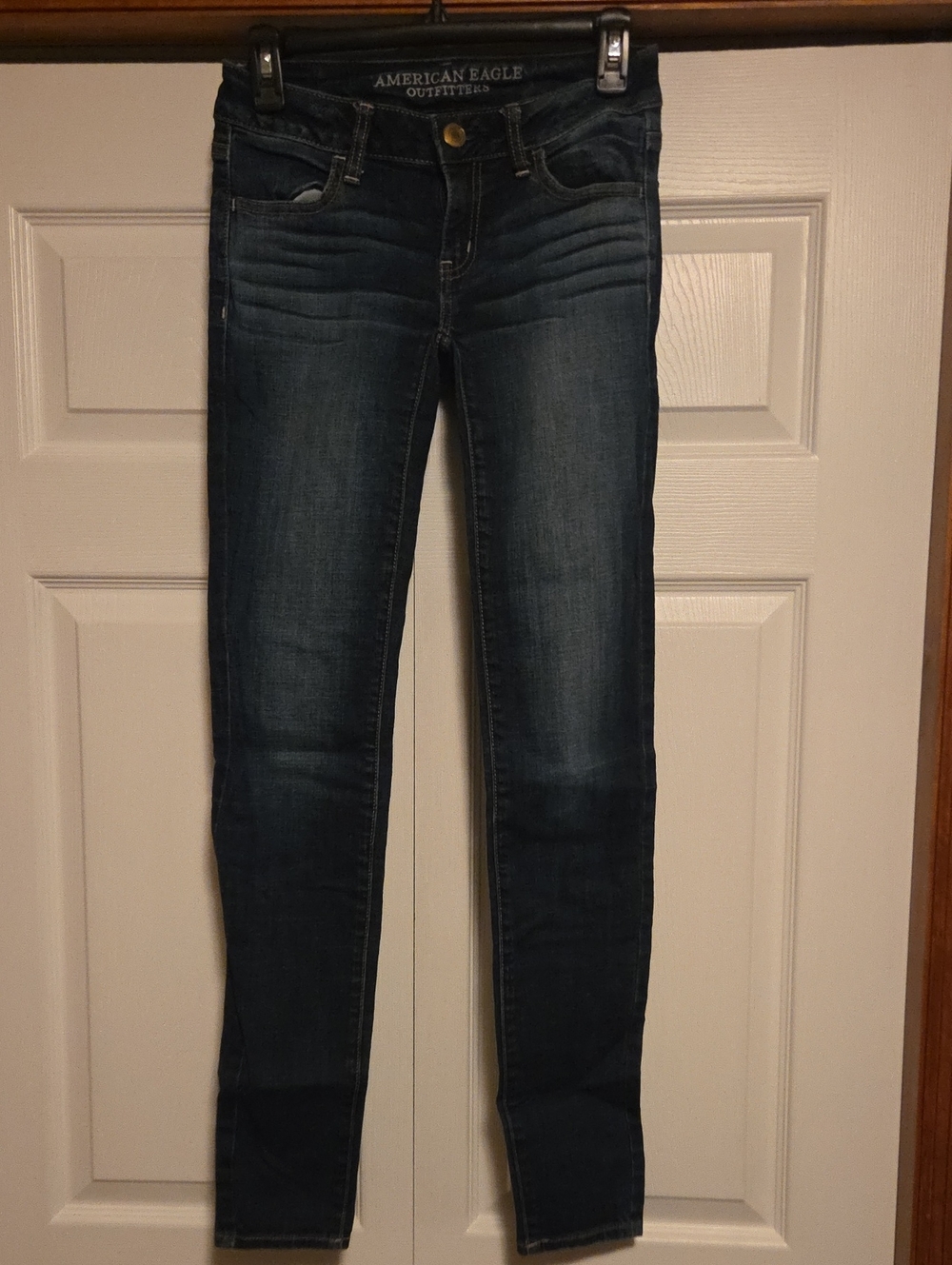 American Eagle Women's Dark Wash Skinny Jeggings - Blue